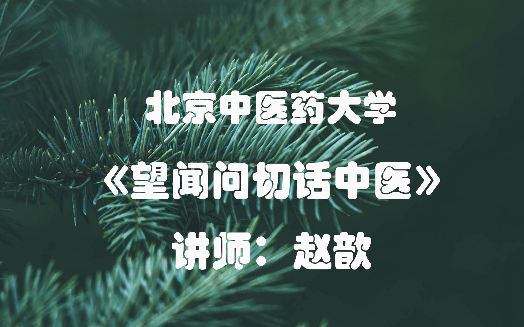 【公开课】北京中医药大学精品课 赵歆教授讲《望闻问切话中医》全6p哔哩哔哩bilibili