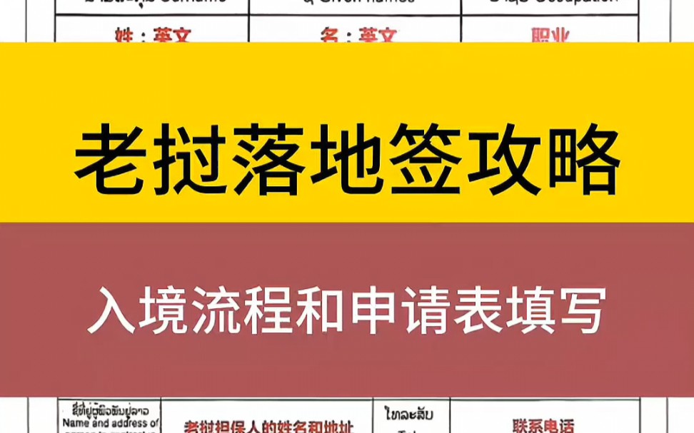 老挝落地签,入境流程和填入境申请表攻略哔哩哔哩bilibili