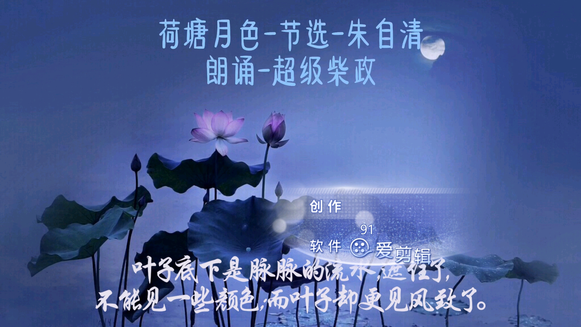 超级柴政直播间朗诵--《荷塘月色》节选(朱自清)
