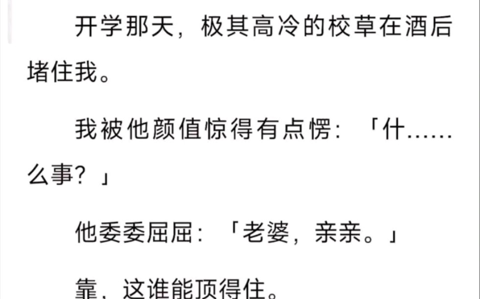 开学那天,及其高冷的校草在酒后堵住我,我被他颜值惊的有点楞,什么事?他委委屈屈:老婆亲亲……zhi呼校草的假酒哔哩哔哩bilibili