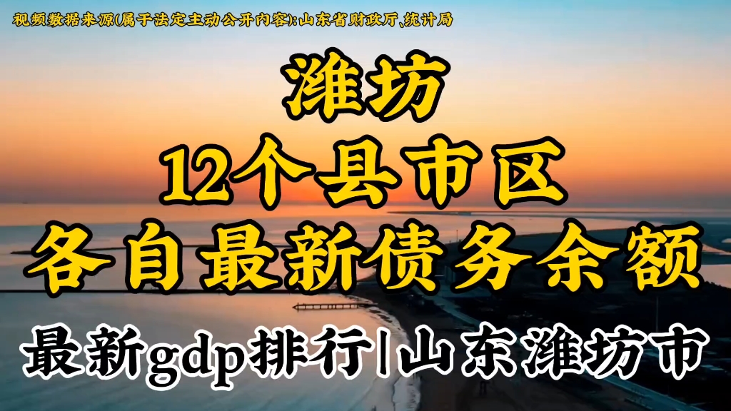 山东潍坊下辖12个县市区最新债务余额以及各自gdp排行,发掘城市数据,洞察别样潍坊哔哩哔哩bilibili