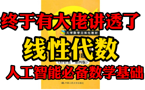 [图]【线性代数—人工智能必备数学基础】终于有大佬把困扰了我大学四年的【线性代数】讲得如此通透易懂！