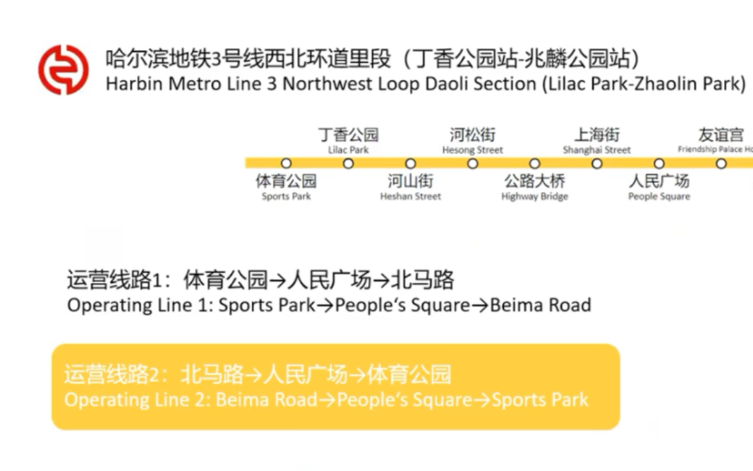 哈尔滨地铁3号线 西北环道里段车内报站广播(丁香公园兆麟公园站区间)哔哩哔哩bilibili