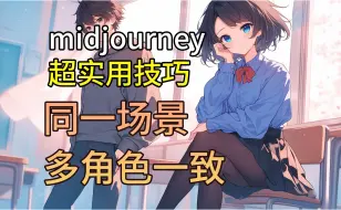 midjourney超实用技巧——同一场景多角色保持一致性,--cref命令的妙用