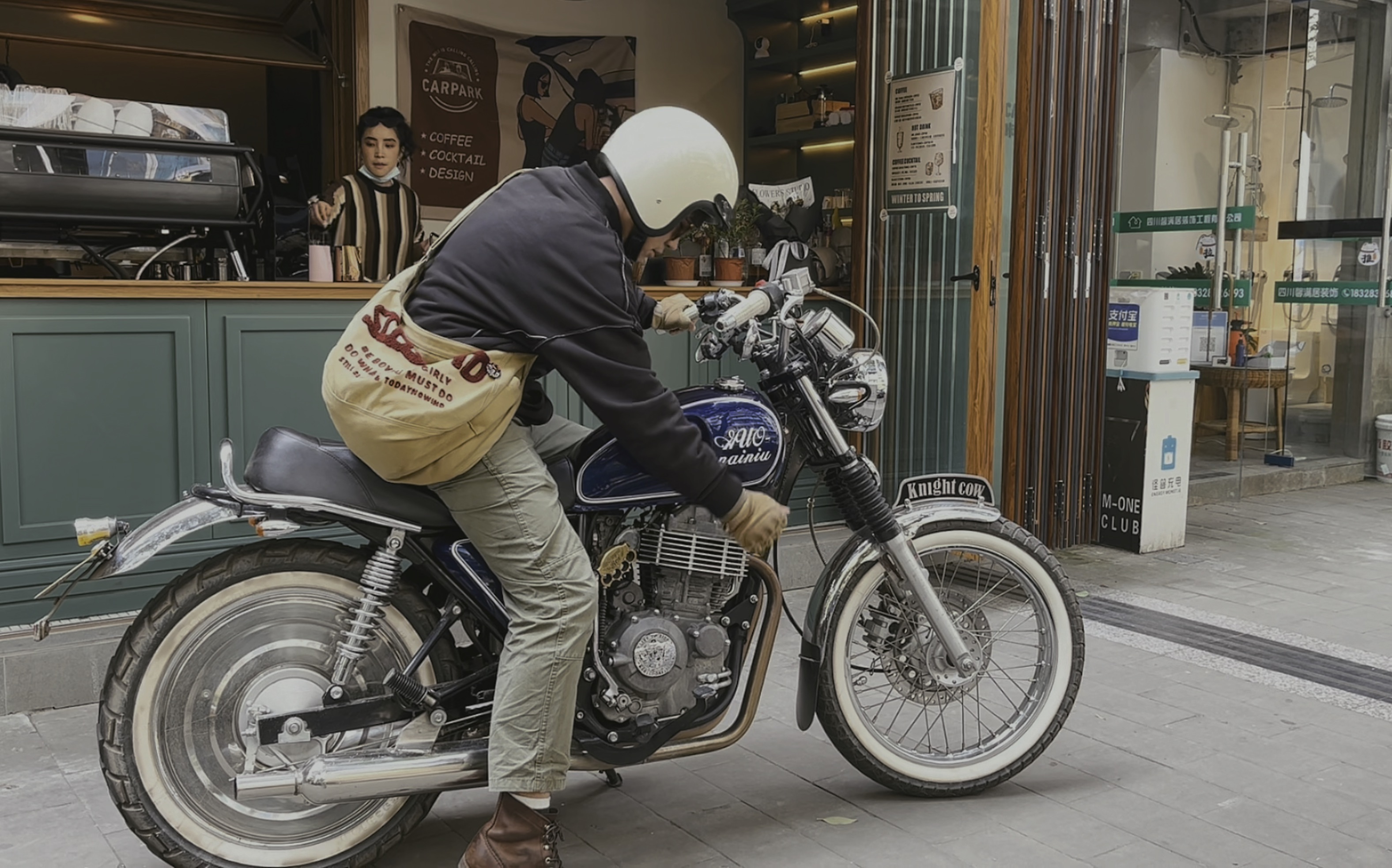 【复古机车】骑着摩托喝咖啡,日常踩车.