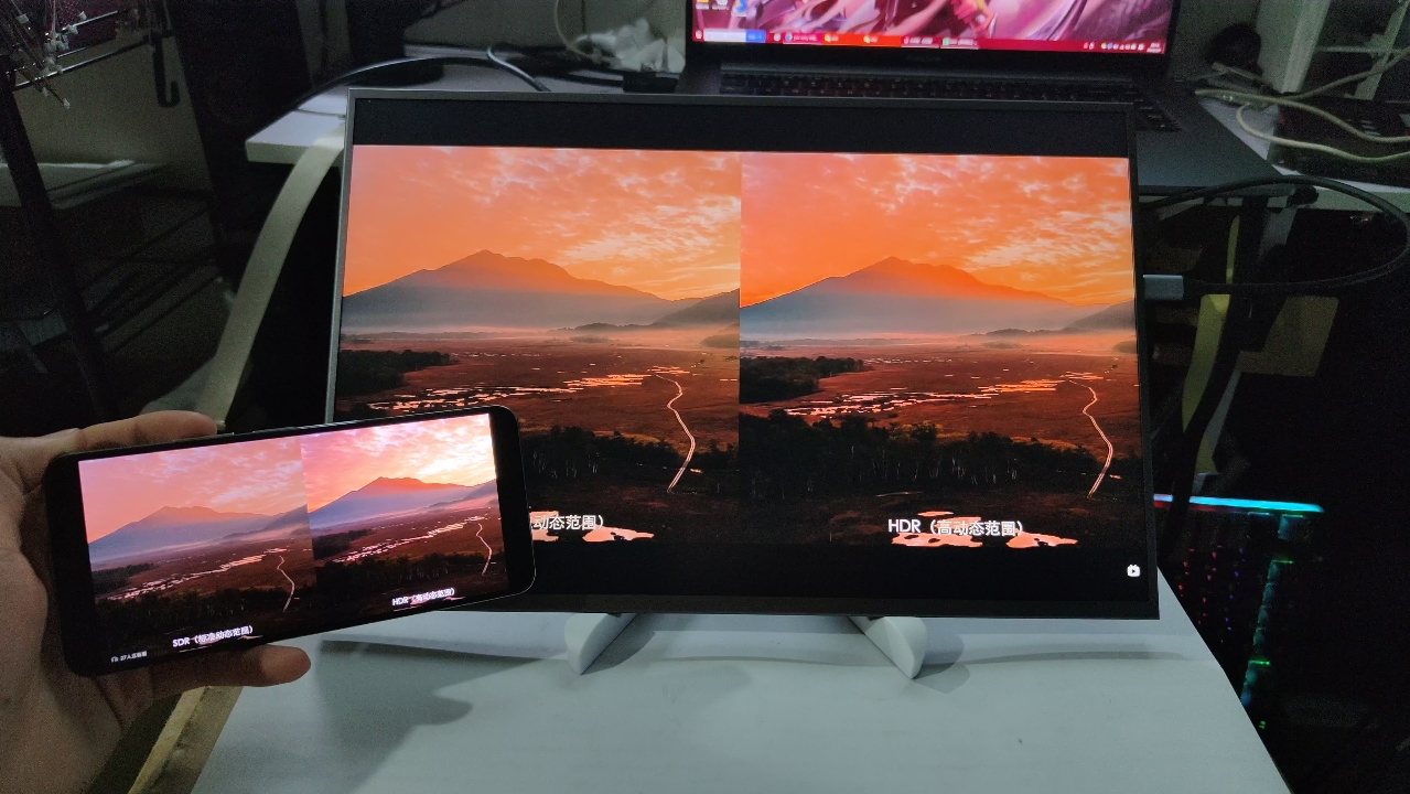 4k显示器对比k50的2k屏.静态对比.