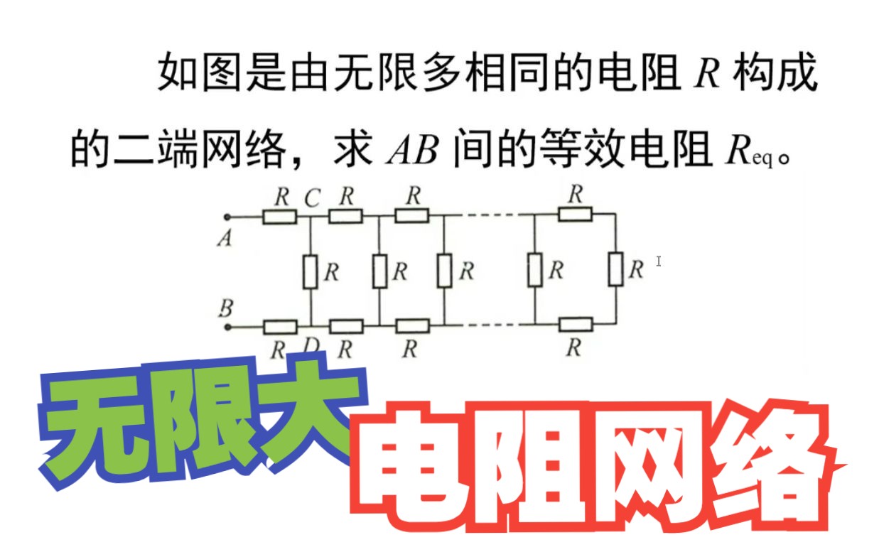 【物理竞赛】无限大的电阻网络,怎么求等效电阻?哔哩哔哩bilibili