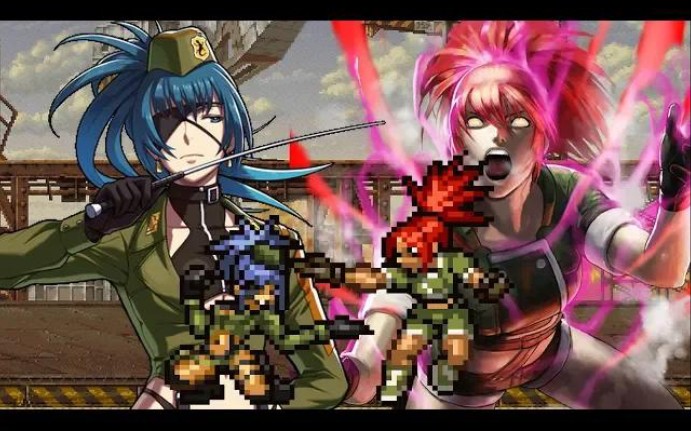 军官丽安娜vs大蛇疯丽安娜合金弹头反击拳皇