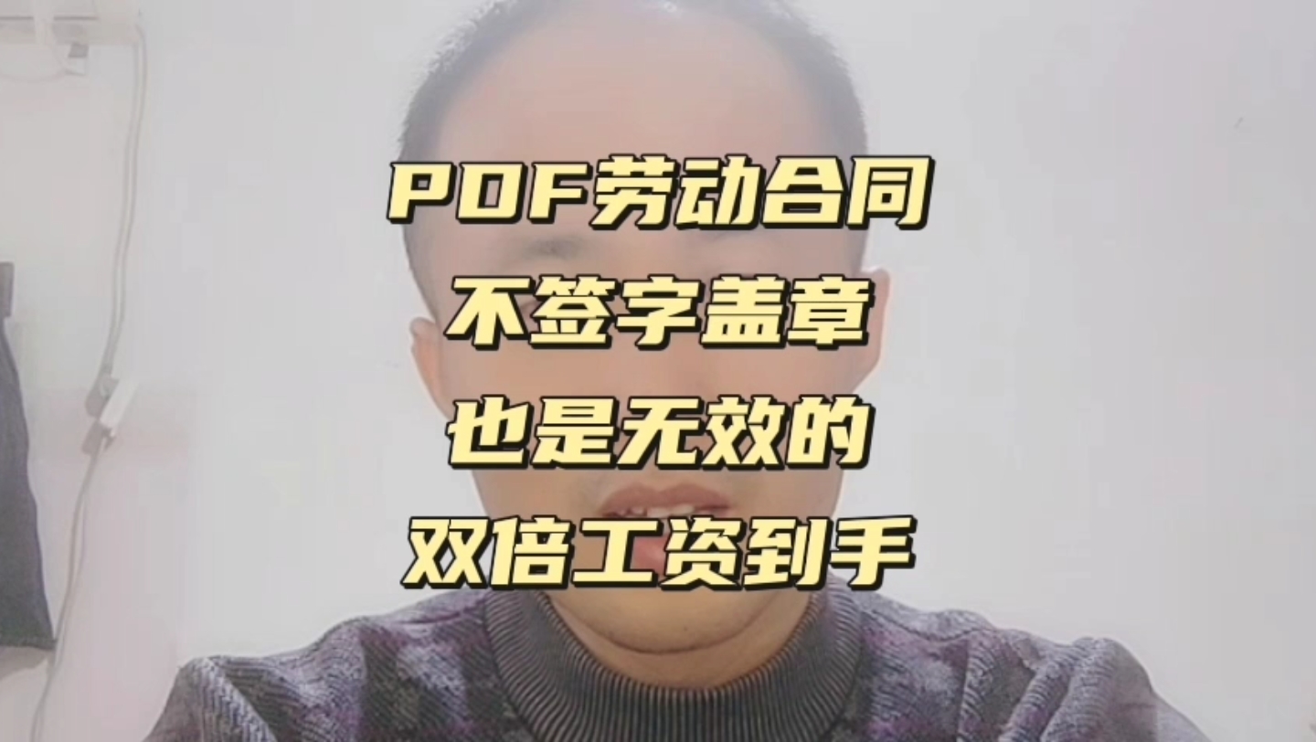 PDF劳动合同不签字盖章也是无效的,双倍工资到手 #解除劳动合同哔哩哔哩bilibili