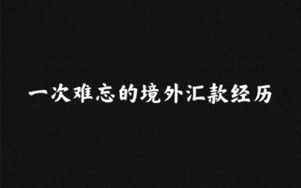 一次难忘的境外汇款经历!哪家银行比较好啊?哔哩哔哩bilibili