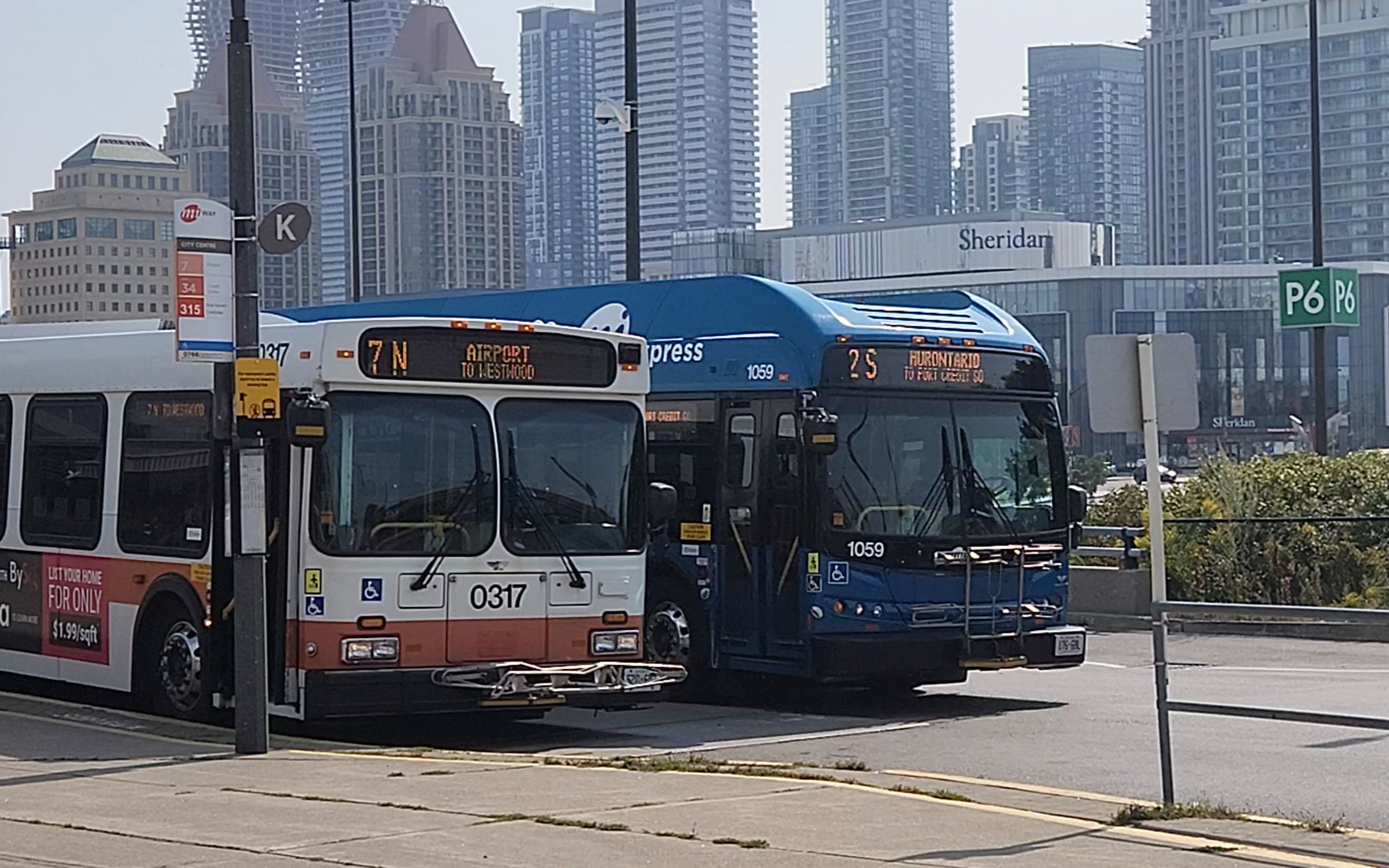 【加拿大公交系列5】密西沙加square one购物中心公交枢纽站实拍 密西