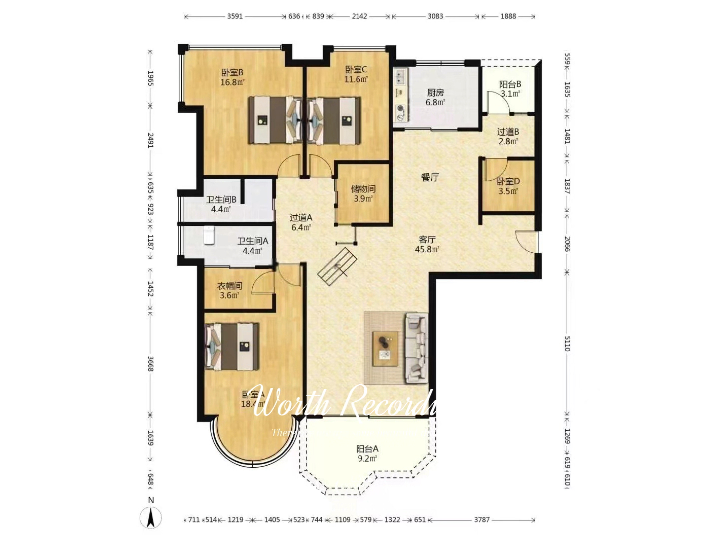 97骏景花园南向四房 高层视野开阔 满五年唯一97175.