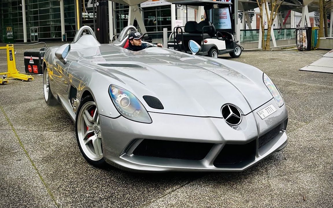 【4k】全球限量75台的奔驰slr迈凯伦stirling moss双车展出,另外还有