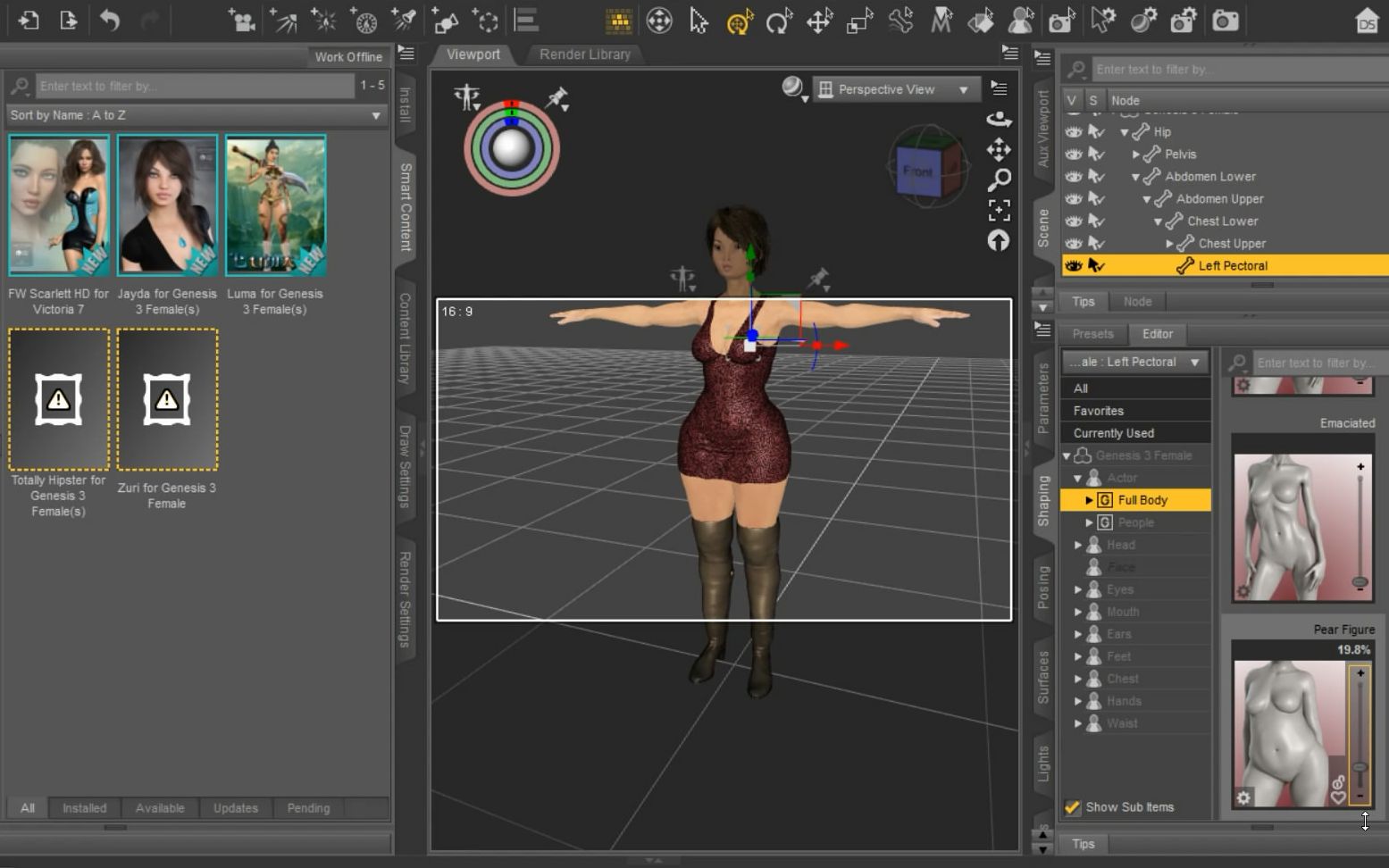 Daz3d Studio 4.9 基础入门 中文视频教程 06 Shaping变形哔哩哔哩bilibili