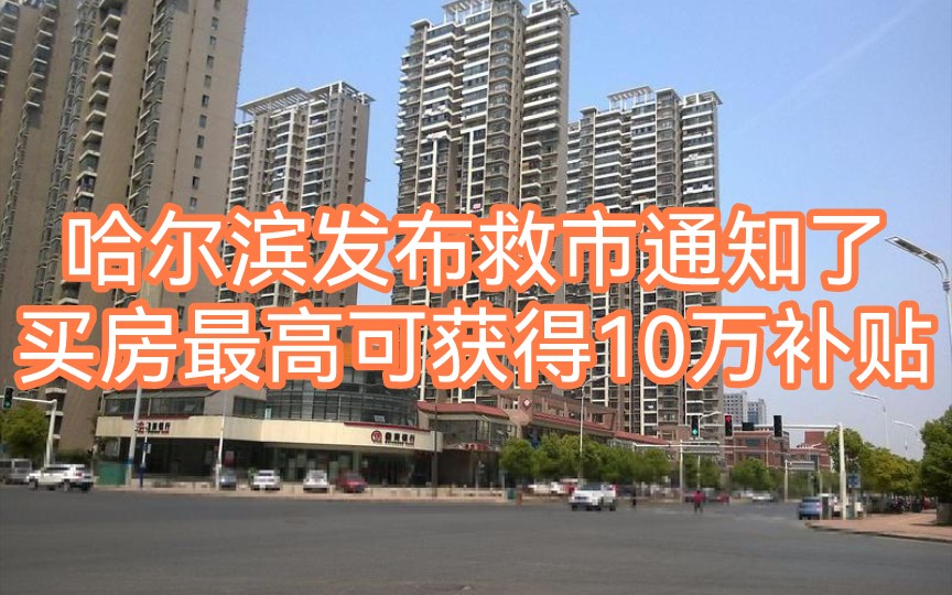 哈尔滨发布救市通知了,买房最高可获得10万补贴哔哩哔哩bilibili