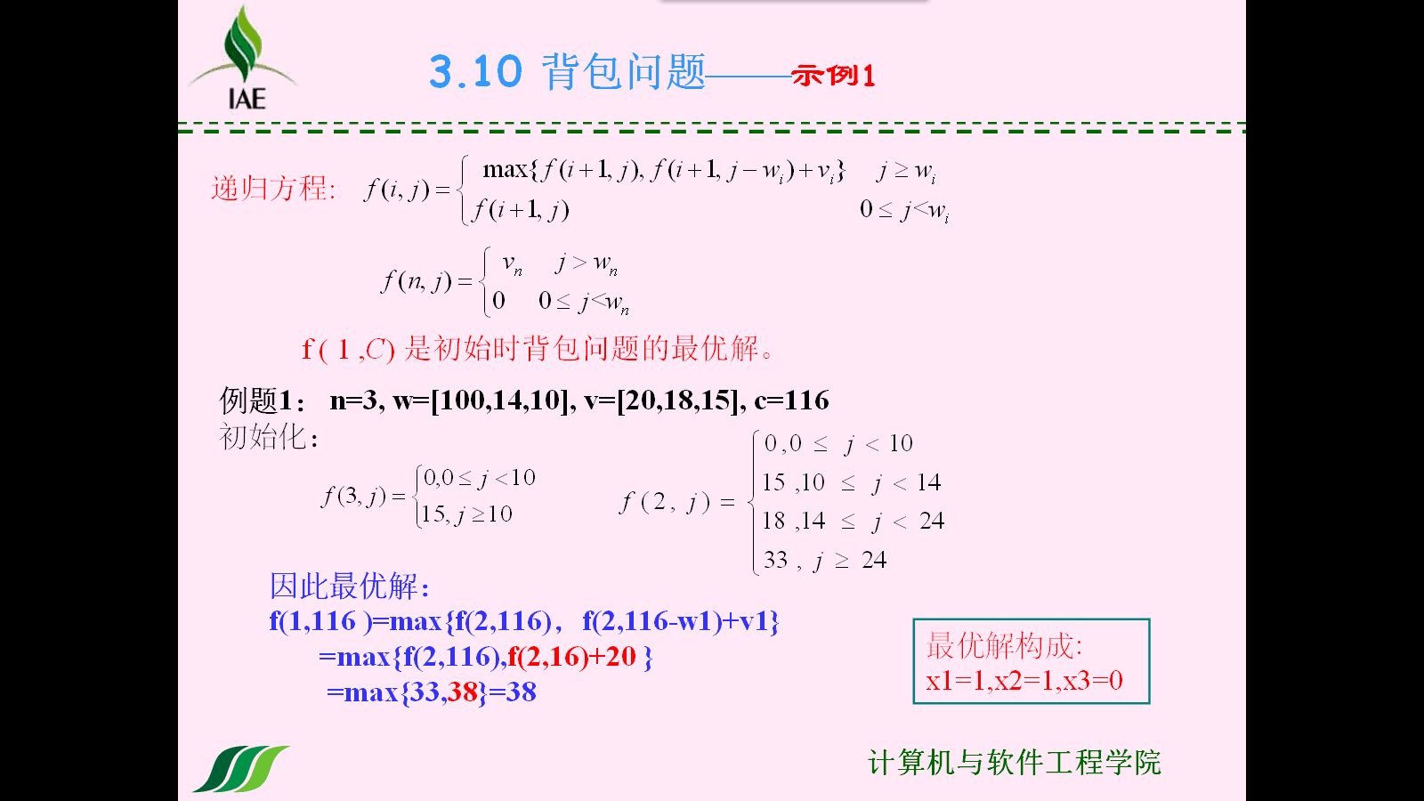 動態規劃求解0-1揹包問題代碼4