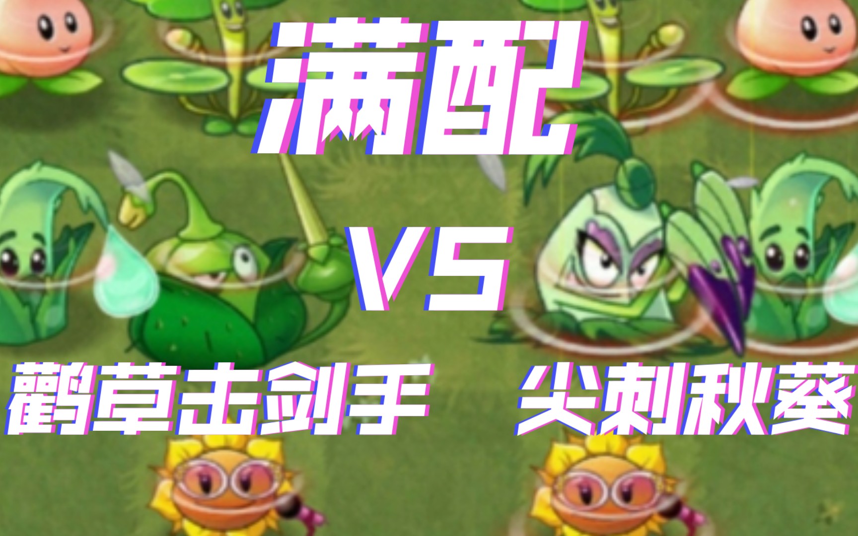 [pvz2][植物大战僵尸2]满配战争 鹳草击剑手vs尖刺秋葵
