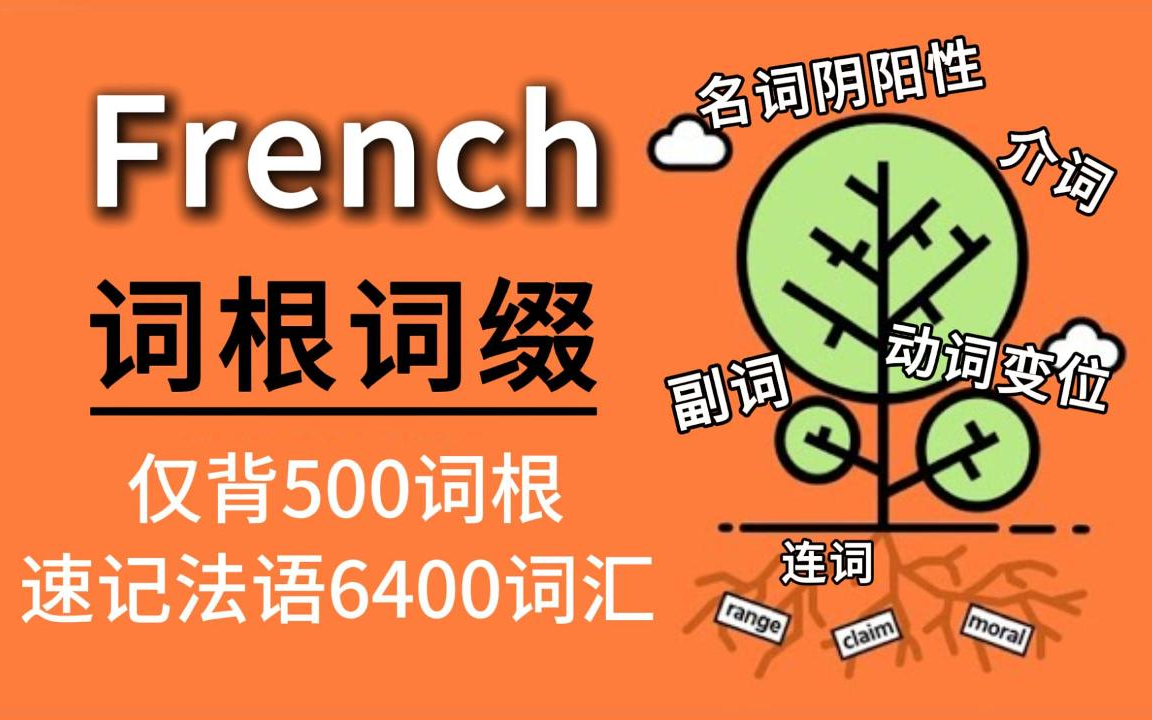 [图]【B站首发】30天掌握6400个法语词汇!! 动词变位+时态句型|沉浸式速记法，你要背的所有法语单词+短语都在这儿了！附法语资料