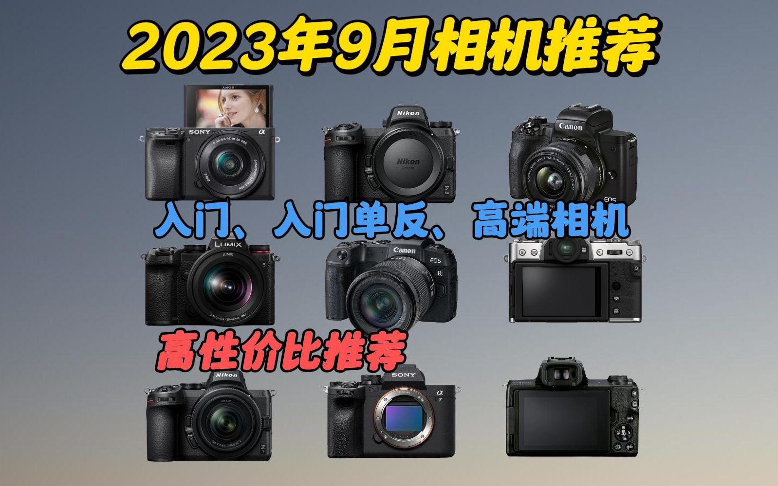 【摄影爱好者必看】2023年9月高性价比数码相机推荐 入门、入门单反、高端相机讲解 干货满满不容错过!!哔哩哔哩bilibili