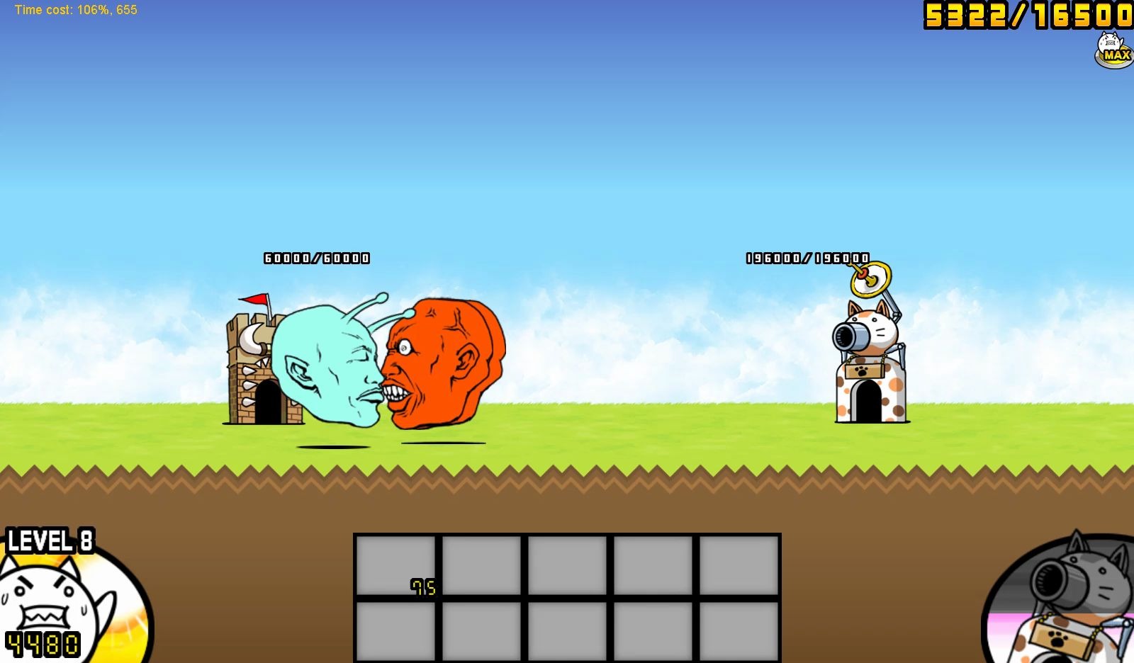 猫咪大战争,两只红脸君vs异星脸君