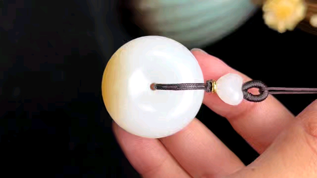 和田玉糖白玉挂件吊坠平安扣 天然红糖 糖色纯美 白度一级 密度高