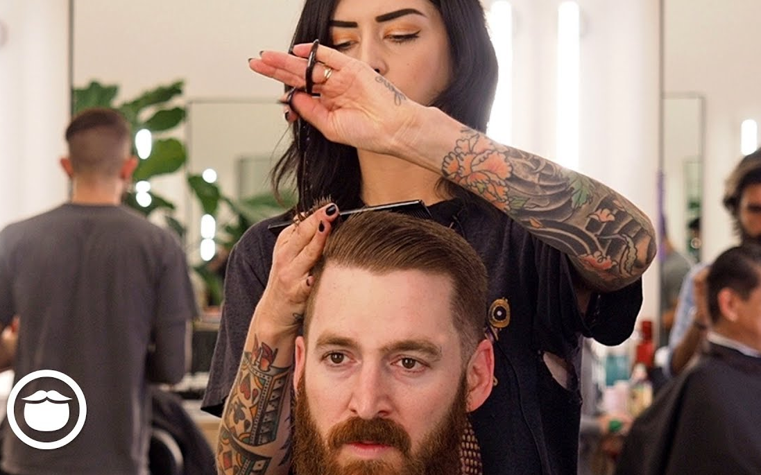 美式理发花臂姐姐教你最好打理的油头barbershopbarber男士理发美式