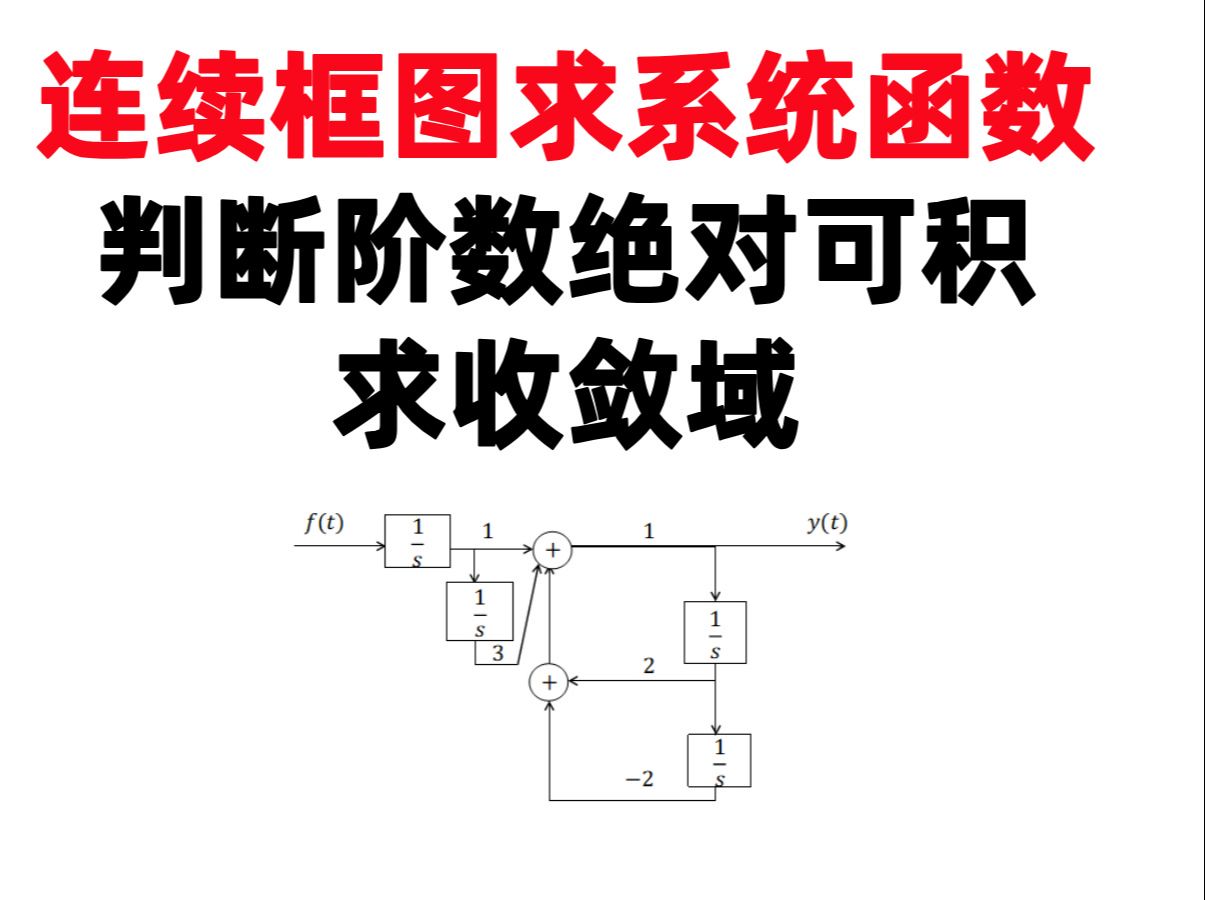 【何子述5.34】(打卡第191天)连续框图求系统函数判断阶数绝对可积求收敛域哔哩哔哩bilibili