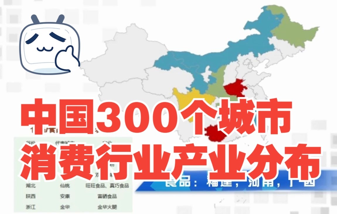 中国300个城市消费行业产业分布哔哩哔哩bilibili