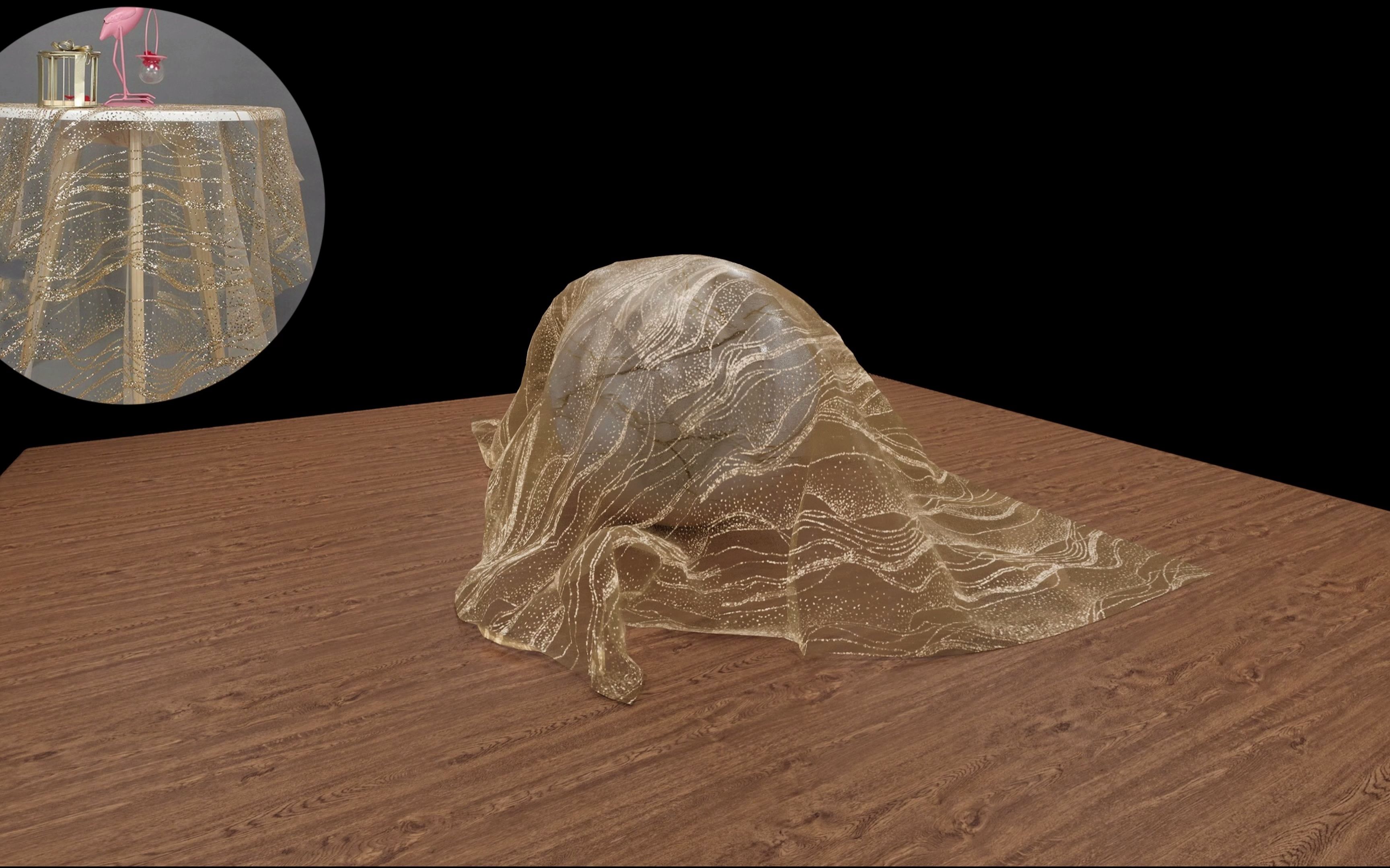 草图大师enscape婚礼常用水纹纱材质测试小样