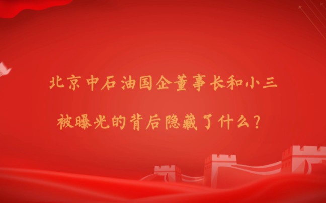 北京中石油国企董事长和小三被曝光的背后隐藏了什么?哔哩哔哩bilibili