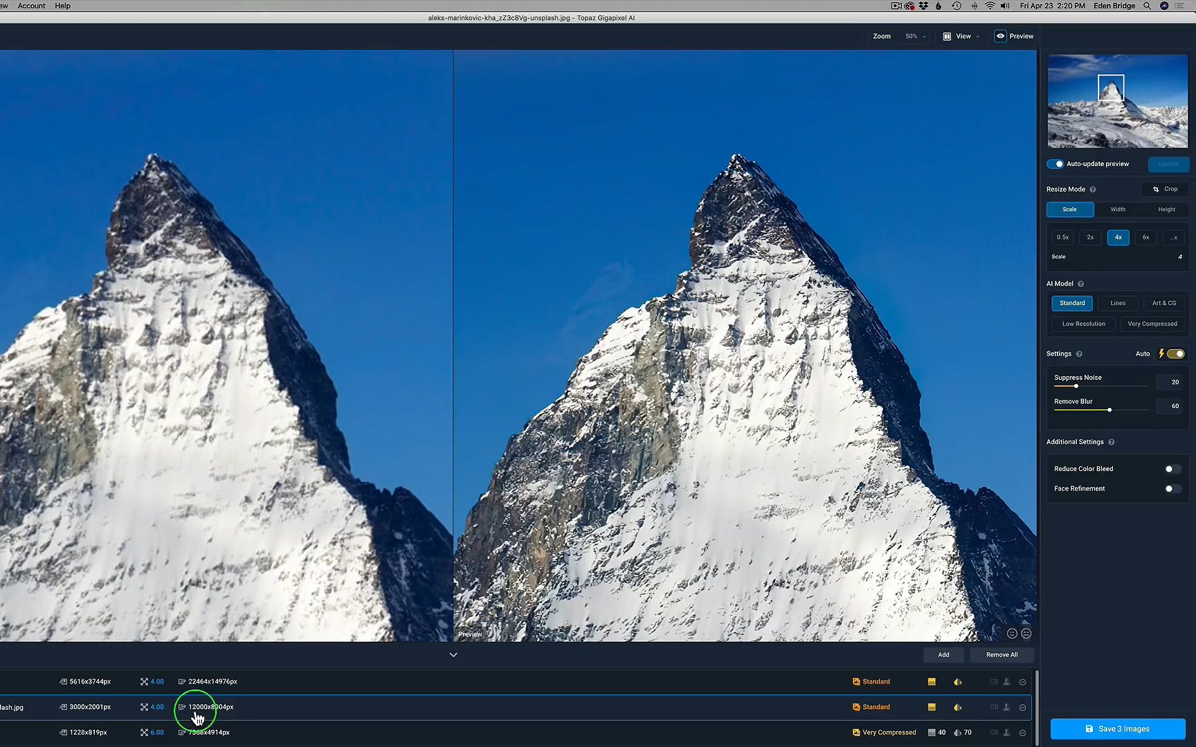 使用图片无损放大软件 topaz gigapixel ai提高图片分辨率和质量