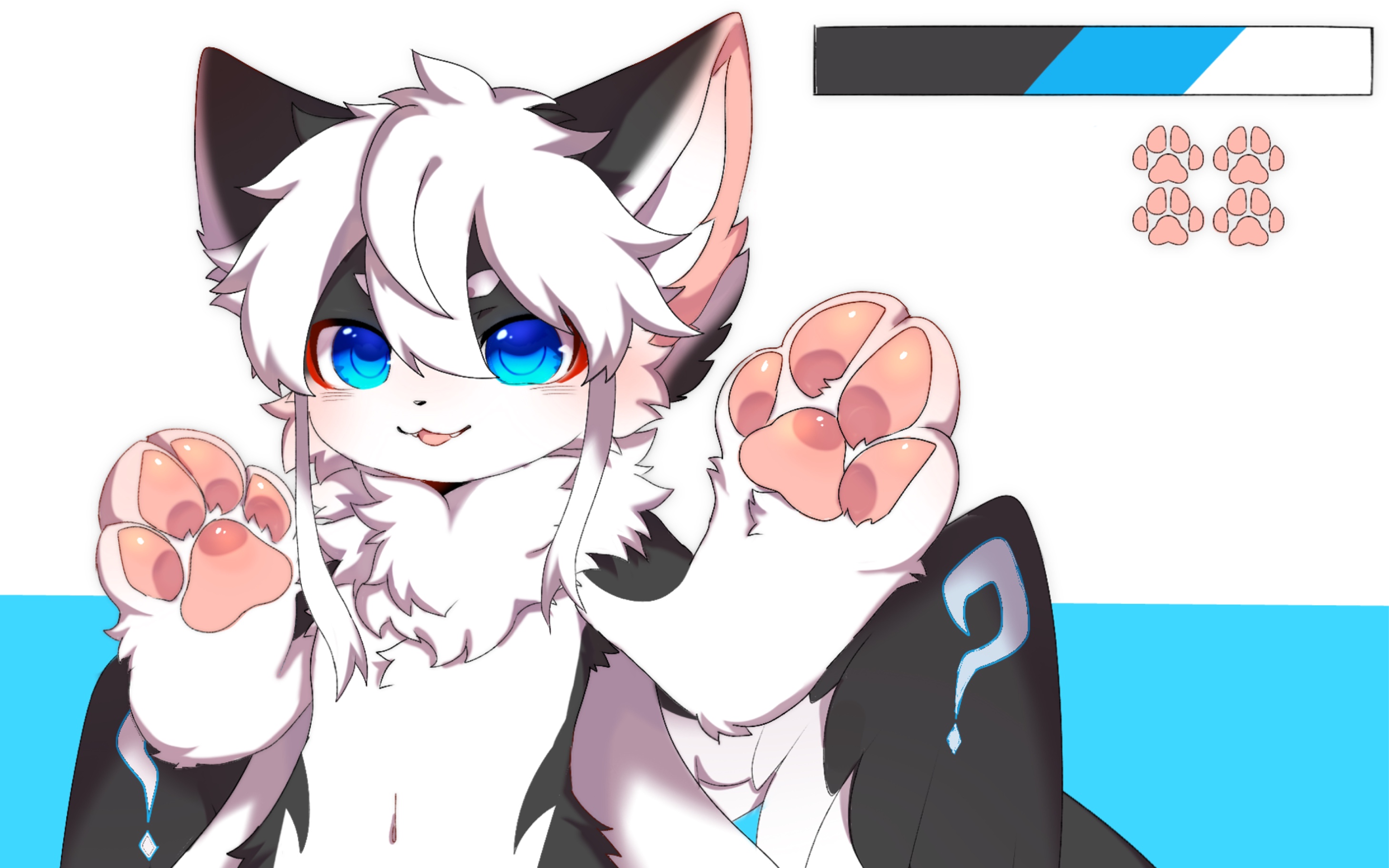 【furry兽设绘画过程】30秒的一个酷酷大爪立绘!