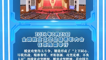 [图]第九十八课：2021年2月25日 全国脱贫攻坚总结表彰大会在京隆重举行