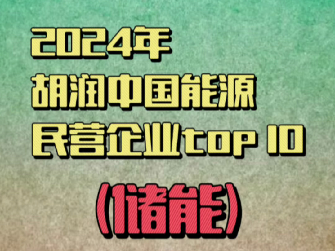 2023年胡润中国能源民营企业top10(储能)哔哩哔哩bilibili