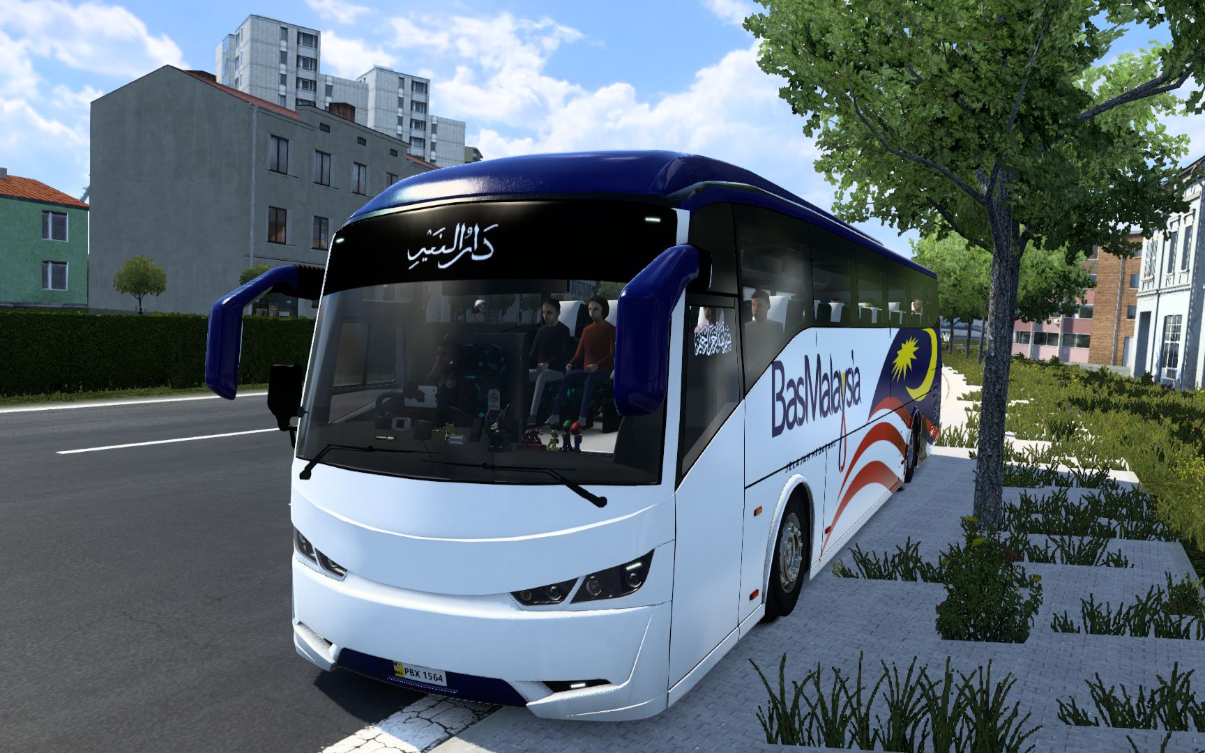 欧洲卡车模拟2东南亚地图驾驶sksbus e5大巴在泰国曼谷客运