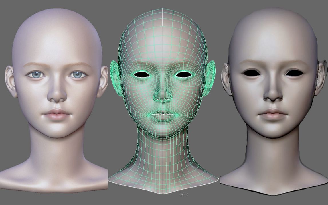 maya影视级建模:女性人物头部模型布线超详细教程,maya写实角色零基础