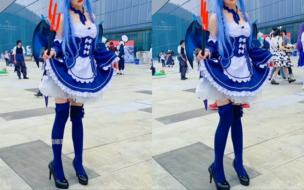 漫展现场_女仆总爱撩裙子_哔哩哔哩_bilibili