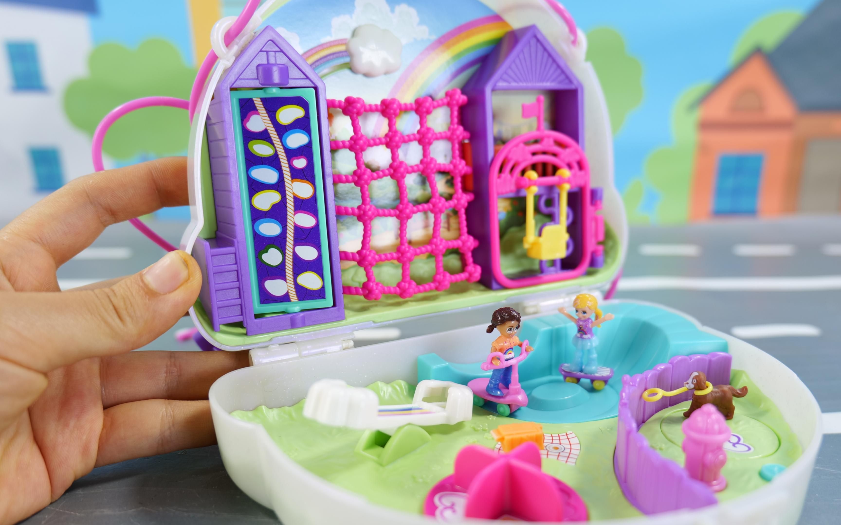 迷你波莉的彩虹背包游乐场景玩具