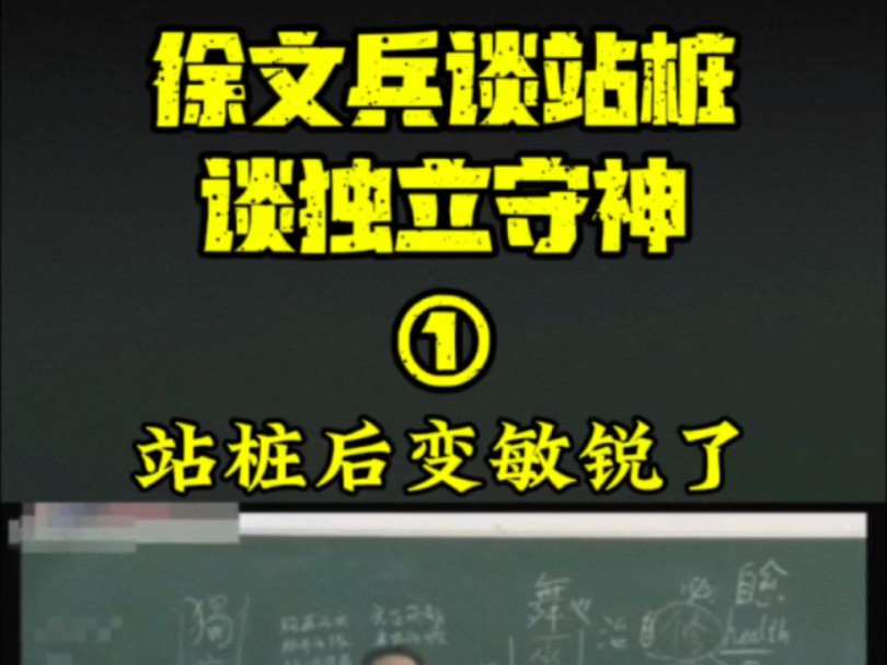 徐文兵谈站桩,谈独立守神#无极桩#黄帝内经 提挈天地.