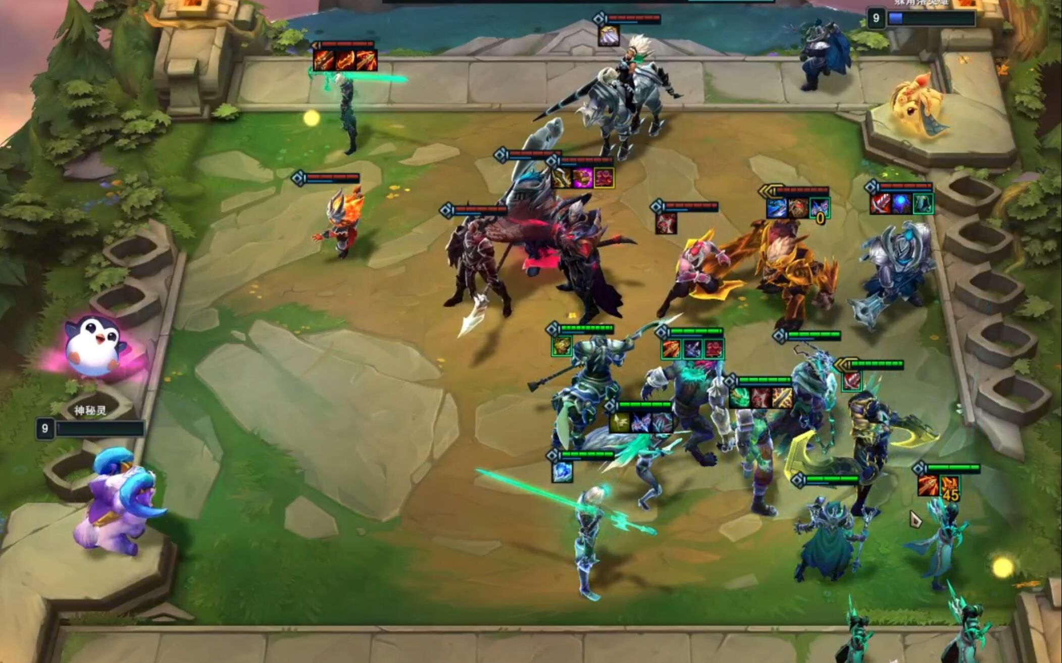 【云顶之弈】云顶11.10版本九破败阵容吃鸡,快速决战针对屠龙神盾阵容