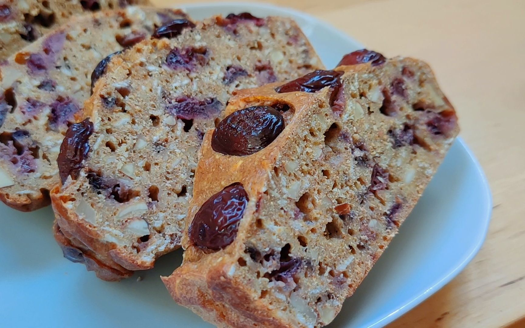 樱桃全麦面包,免揉,无油糖