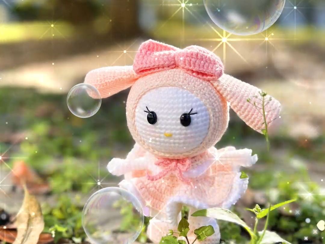 [图]手工钩织毛线玩偶——美乐蒂My Melody