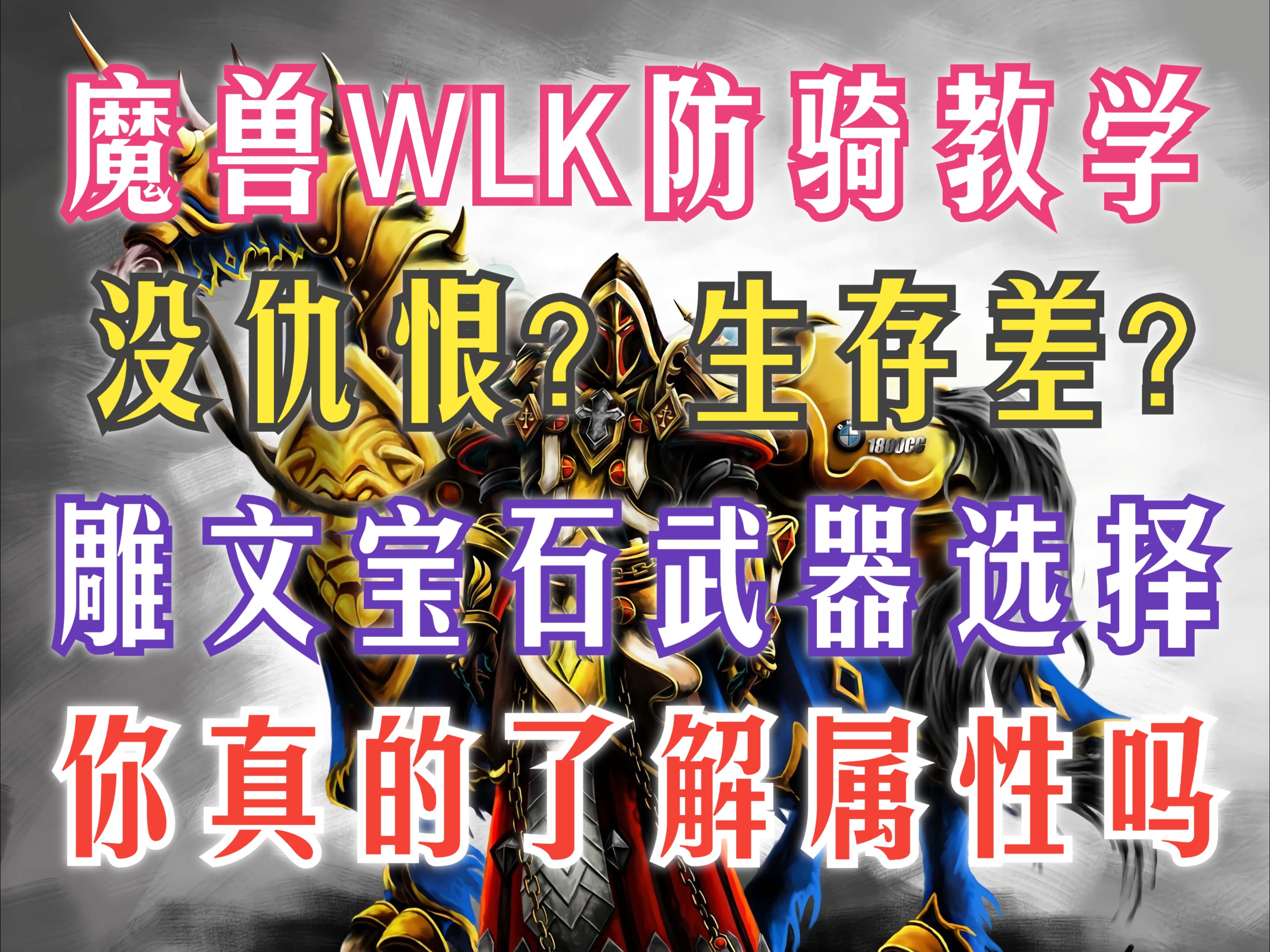 【魔兽世界】WLK防骑深度教学 详细剖析雕文属性宝石与武器选择网络游戏热门视频