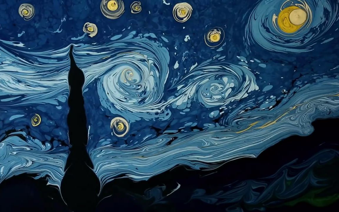 [图]在水中重现梵高名画 Van Gogh on Dark Water