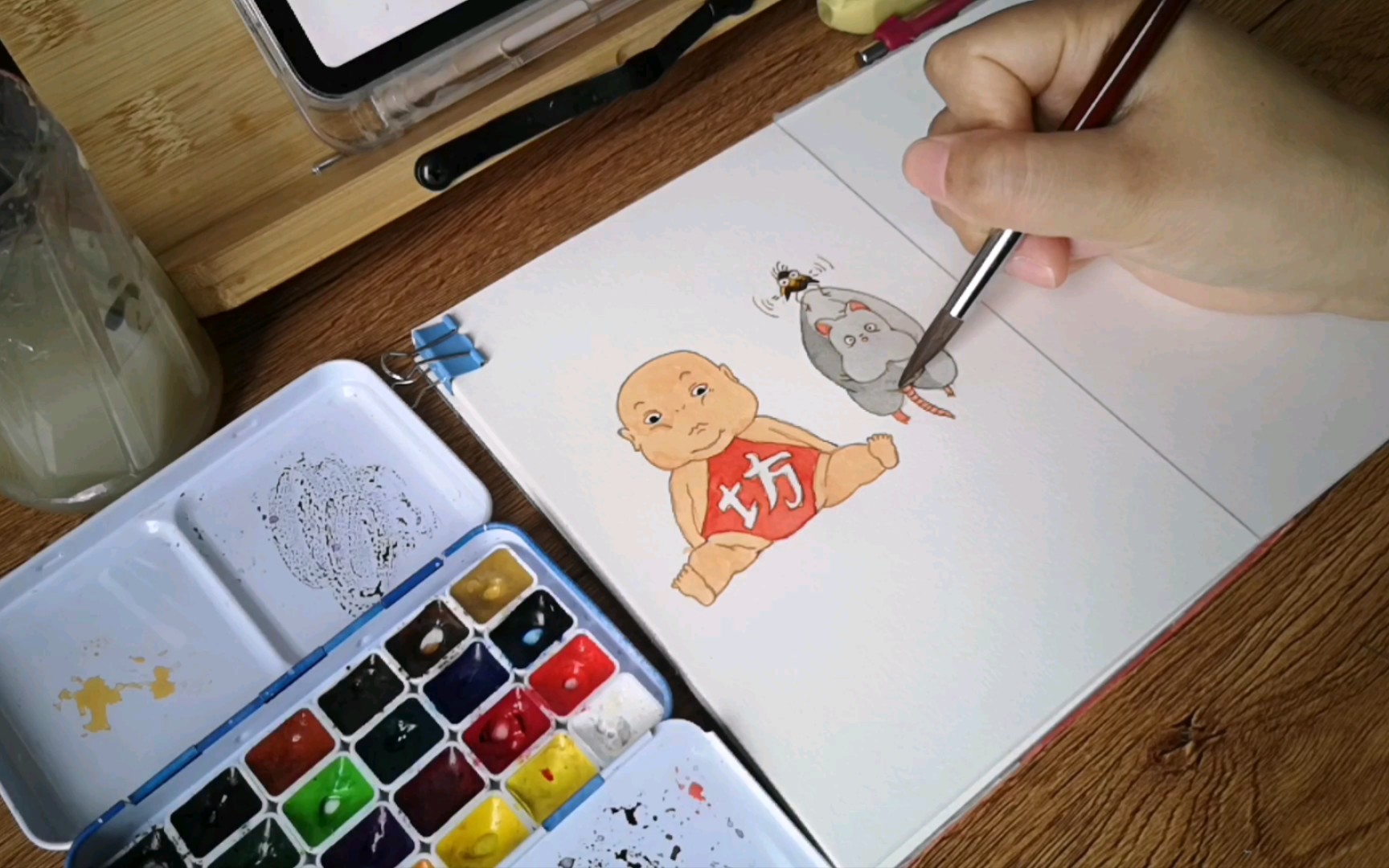 画画vlog14|千与千寻-坊宝宝|动漫水彩过程