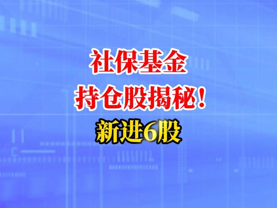 社保基金持仓股揭秘!新进6股!哔哩哔哩bilibili