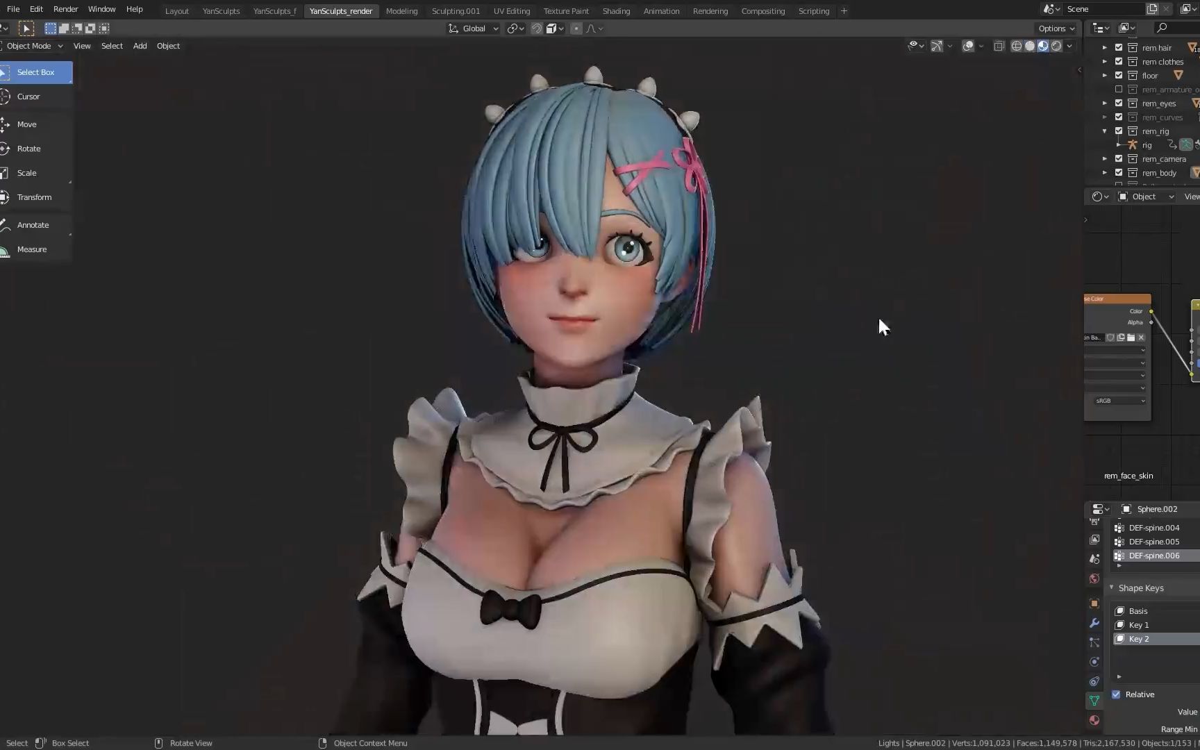 Blender中女孩雕塑教学 模特1 无讲解哔哩哔哩bilibili