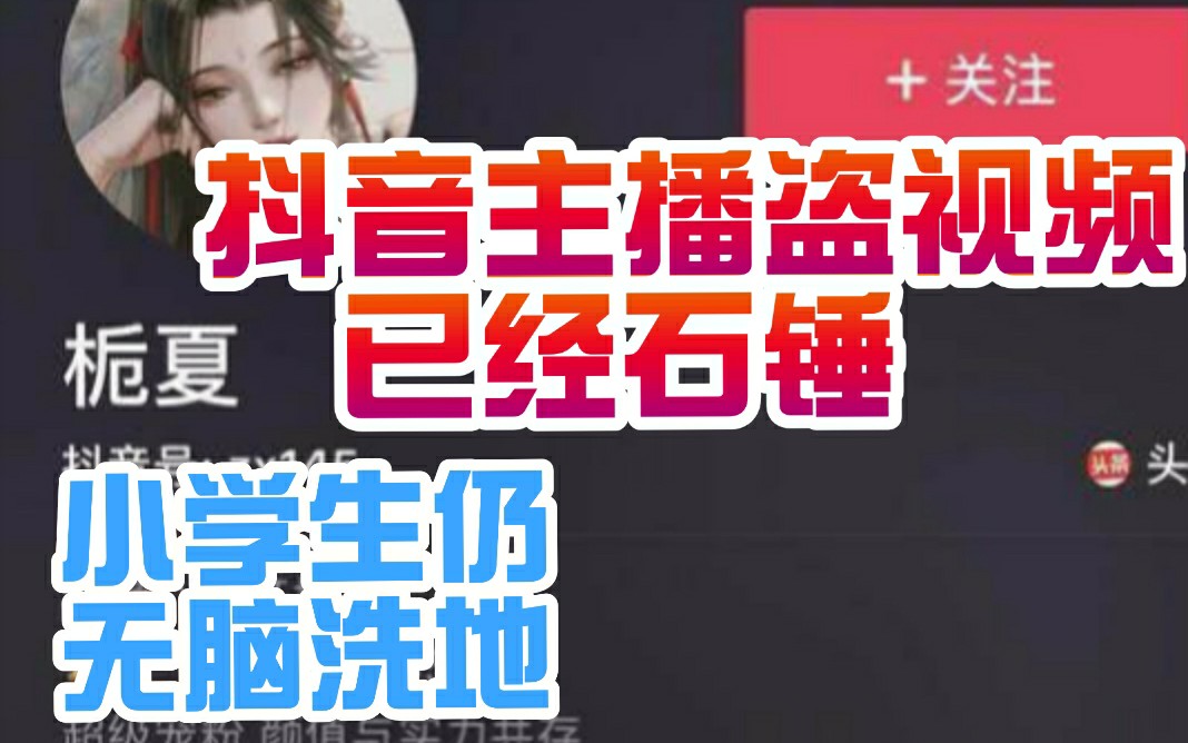 抖音盗视频主播【栀夏】脑残粉的辩解哔哩哔哩bilibili