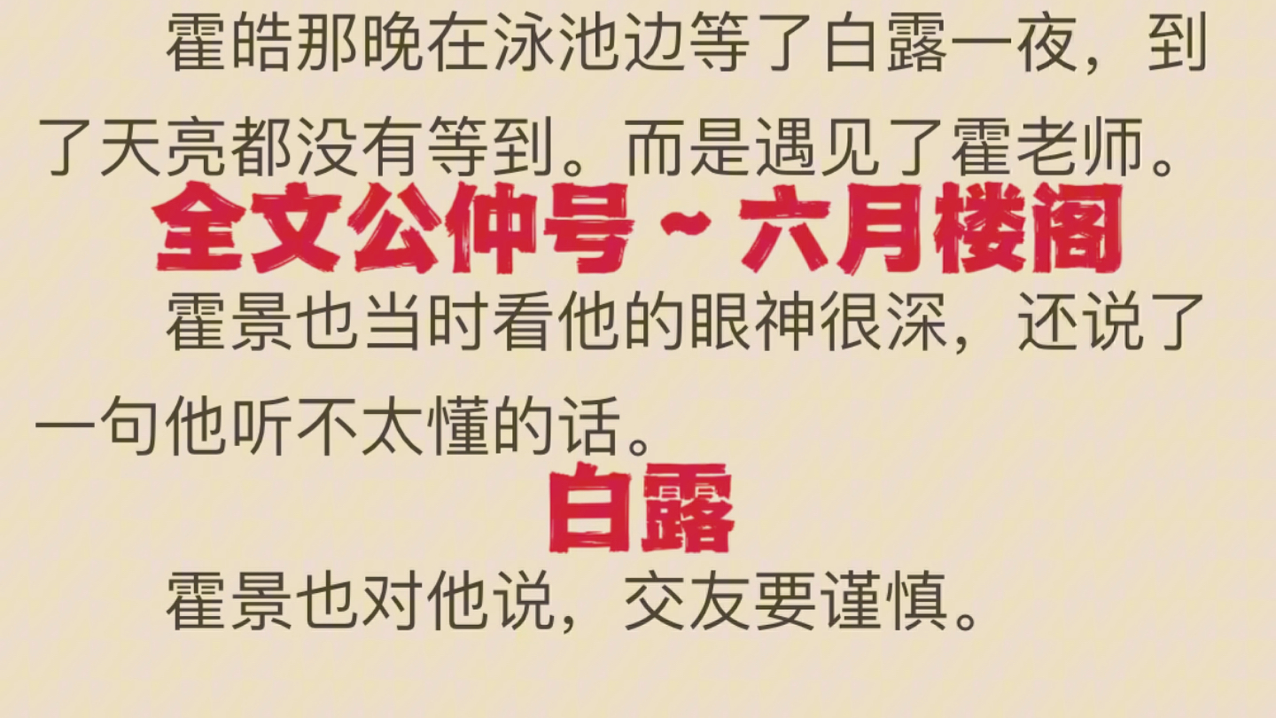 言情小说推荐《白露霍景也》又名《白露霍景也》哔哩哔哩bilibili