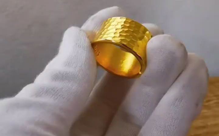 50克黄金大顶针沐蒙工坊黄金黄金加工黄金戒指.